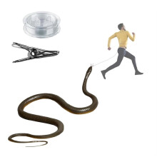 Serpent Farceur de 1,2 M avec Pince à Ficelle, Serpent Farceur de , Serpent Farceur à Pince, Jouet Serpent Farceur, Serpent en Caoutchouc Réaliste