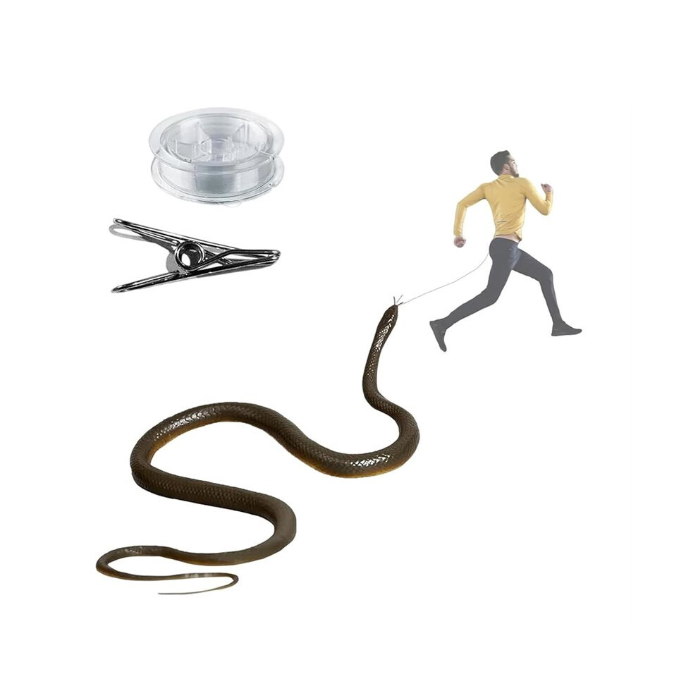 1.2m Snake Prank with String Clip, Snake Prank,Clip  Snake Prank,Prank Snake Toy,Realistic Rubber Snake P-Rank Toy