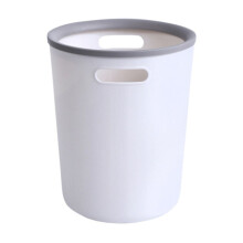 Petite poubelle en plastique de 5 litres avec poignées, blanche – idéale pour la salle de bain, la chambre, la cuisine, la chambre d'étudiant,