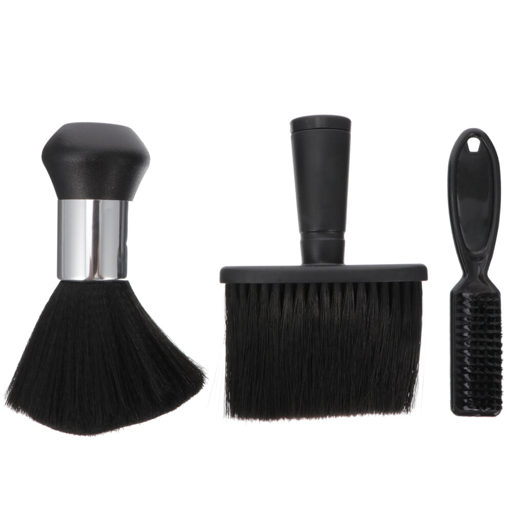 Haircut Brush Hair Styling Neck Duster Brush Black 3Pcs