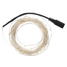 Guirlande lumineuse LED en fil de cuivre DC12V10M pour décoration de fêtes de fin d'année (blanc chaud)