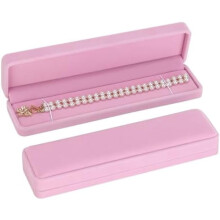 Set di 2 collane lunghe in velluto con scatola regalo e custodia per braccialetti – Scatola portagioie rosa per matrimonio, fidanzamento, proposta,