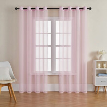 Rideaux voilages unis, filtrant la lumière, 2 panneaux, pour chambre ou salon, 137 cm x 160 cm