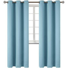 Room Darkening Curtains 84 Inches Long - Grommet Thermal Insulated Drapes Window Treatment Curtains for Bedroom, 2 Panels, 42 x 84 Inch, Greyish Blue