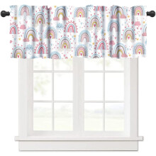 Cantonnière arc-en-ciel bohème, 137 x 46 cm, à œillets, pour chambre d'enfant, chambre de bébé, chambre à coucher, cuisine, salon – 1 pièce