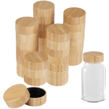 32 Bamboo Jar Lids for 4-Inch Jars