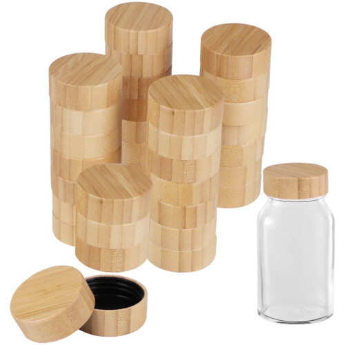 32 Bamboo Jar Lids for 4-Inch Jars