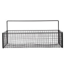 Panier de rangement suspendu en fer noir pour la maison, 1 pièce, 35,6 x 14,5 x 12,4 cm