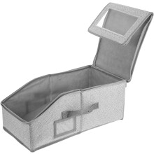 Faltbare Hutaufbewahrungsbox mit Reißverschlussdeckel, 43 x 22 x 18 cm