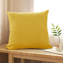 Coussin décoratif en lin - Coussin épais de couleur unie avec rembourrage intérieur doux - Accessoire de décoration polyvalent pour la maison