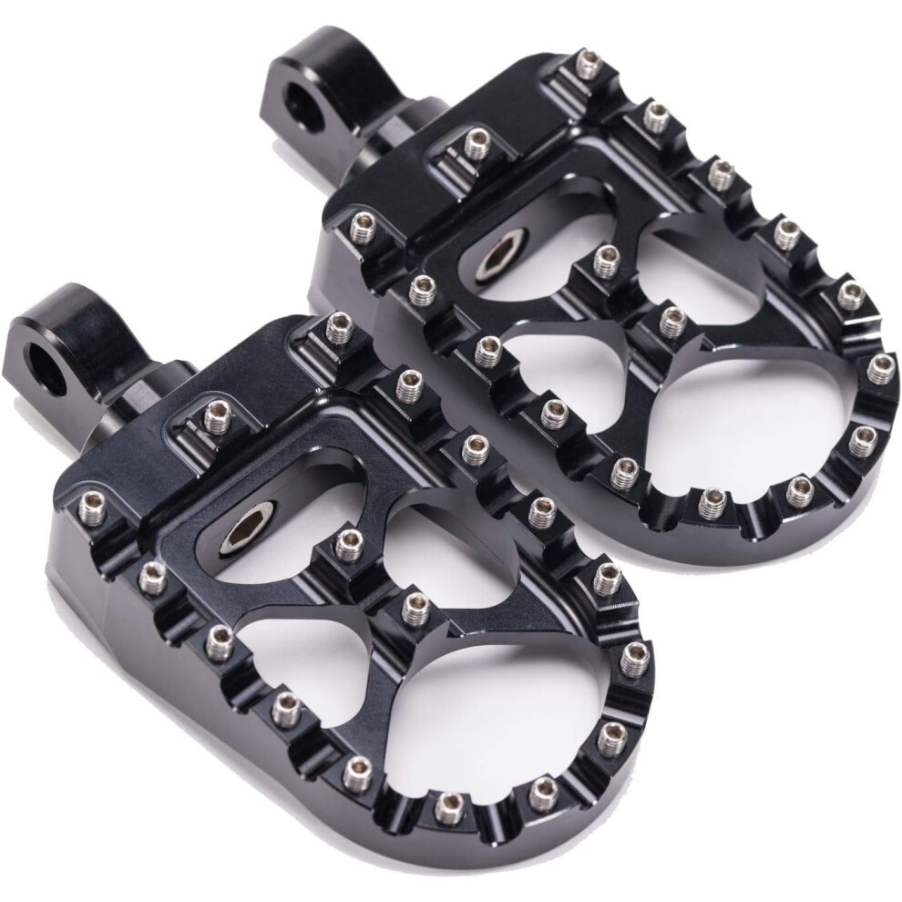 Cnc Wide Foot Pegs 360 Roating Mx Chopper Bobber Style For Harley Dyna Sportster Fatboy Iron 883, Black 9450273852119