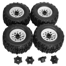 Pneumatici per Auto RC 4 Pezzi 110 mm Pneumatico In Gomma per Pneumatici da 12 mm di Ricambio per HSP per HPI Fuoristrada RC Auto Bianco