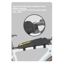 Rhinowalk Bicycle Extended Top Tube Bag Waterproof Bike Bag Convenient Short Trip Bike Bag City Commuter Bike Bag C