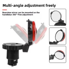 Bike Rear View Mirror LED Warning Light Rear 21-22mm Side Mirrors 360 Adjustable Bicycle Mirrors 2 Kit