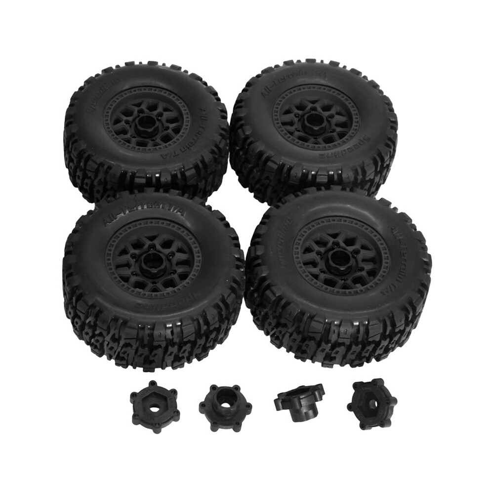 Rc Car Tires 4Pcs 110Mm Rubber Tire Tyre For 12Mm Replacmenet For Hsp Hpi Off-Road Vehicle Rc Car Black 4713775869654