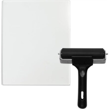 Gel Printing Plate Kit - 8x10 Inch Printmaking Plate with 4 Inch Brayer Roller, Reusable Gel Plate for Card Making