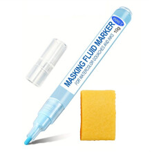 1 Pack Masking Fluid Pens for Watercolor Painting with 1 Erasers,Masking Fluid for Various Art Projects