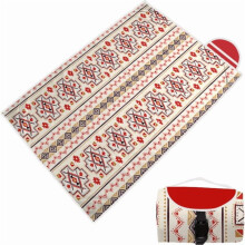 Lightweight Picnic Mat with Waterproof Coating - Stain-Resistant, Reflective Trim, Includes Pockets and Straps, for Outdoor Use