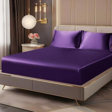 Satin Bed Sheet Set Queen Size with 2 Pillowcases