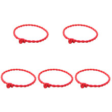 5er-Set rote Seilfaden-Armbandanhänger für Damen, verstellbares Armband für Paare
