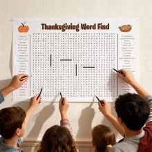 Riesiges Thanksgiving-Wortsuchposter (36 x 24 Zoll, 2er-Pack)