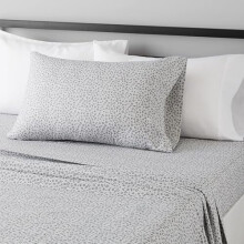 Leichtes, knitterfreies Mikrofaser-Bettwäscheset, 3-teilig, 35,5 cm tiefe Taschen, Einzelbett, Graues Leopardenmuster – Kinder, Männer und Frauen