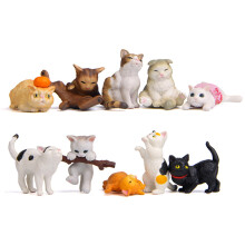 Mini Cat Model Toys PVC Desk Decor Set of 10