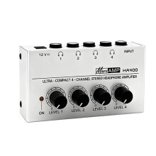 Amplificateur de Casque HA400 4 Canaux, Amplificateur Audio Stéréo Ultra-Compact, Amplificateur pour Écouteurs, Prise US