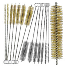 14pcs Brass Wire Brush Stainless Steel Wire Brushes Bottle Brush Set, 12" Round Wire Brushes, Tube Cleaning Brush