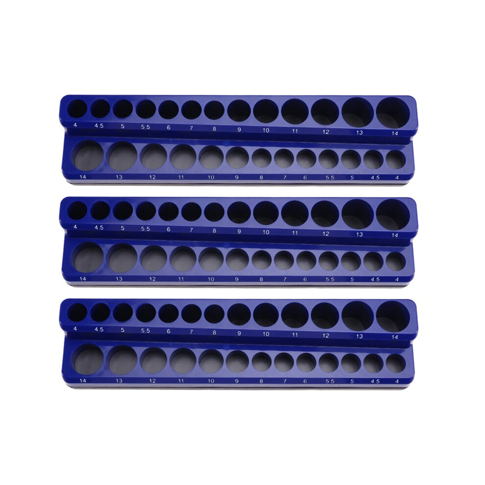 3Pcs Professional Magnetic Socket Holder 1/4" Inch Drive Metric/ Socket Organizer Storage Installation Tool Kit 6132123105196