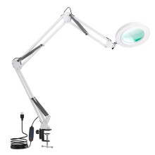 Loupe Pliante Éclairée 5X USB 3 Couleurs 72 LED pour Fer à Souder et Réparation, Lampe de Table Blanche