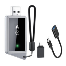 2IN1 Wireless CarPlay Android Auto Adapter BT5.2+2.4G 5.8G WIFI Box USB Dongle Convert Wired Carplay to Wireless