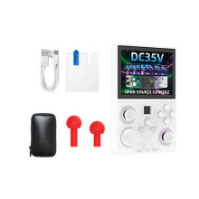 Console di Gioco Portatile Retrò DC35V 128G Schermo IPS da 3,5 Pollici Lettore Video Tascabile Portatile Supporta Oltre 30 Emulatori Bianco