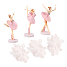 Ballerina taartaccessoires roze gaas plastic 1 set