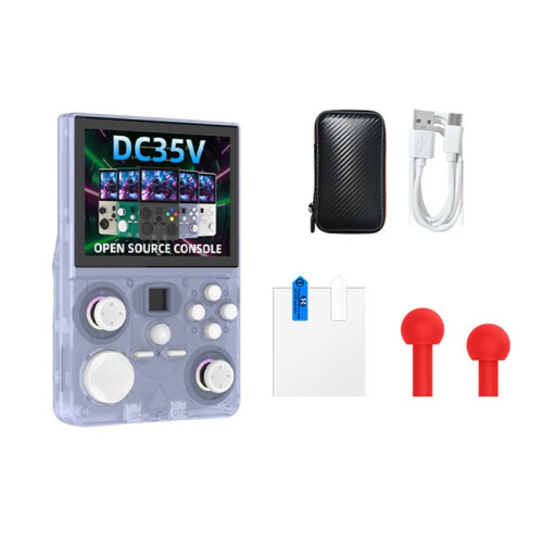 DC35V Open Source Handheld Game Console 64GB 3.5Inch IPS Screen Portable Pocket Video Player Supports 30+ Emulator