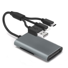 4-in-1 Memory Stick Pro Duo-Adapter Triple voor -Interface/USB-C/USB-A voor /Micro-/MS/XD Picture Card, Geheugenkaartlezer
