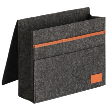 1 Pcs Bedside Storage Bag, Bedside Organiser, Non-Slip Bedside Storage Caddy, Gray Bedside Caddy Hanging Organizer