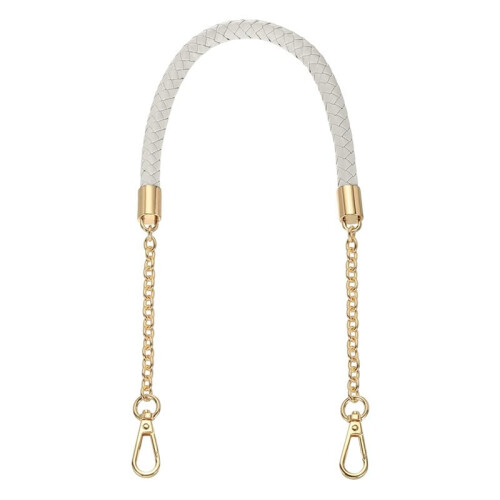 PU Leather Woven Chain Bag Strap, Women'S Bag Replacement Strap, Bag Strap, Handle, Handle, Metal Chain Bag Accessories