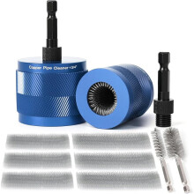 1/2"- und 3/4"-Kupferrohrreiniger-Set für Bohrmaschinen, mit 1/4"-Sechskantschaft, Sanitärwerkzeug zum Entfernen Von Rost und Flecken