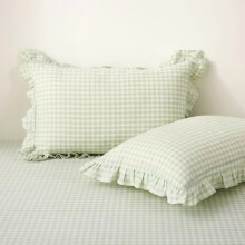 King Pillow Covers 20x36 in Red & White Plaid Cotton
