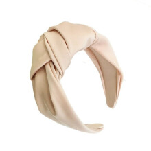HEVIRGO Bandeau pour femme, couleur unie, noué, large bord, en tissu noir.