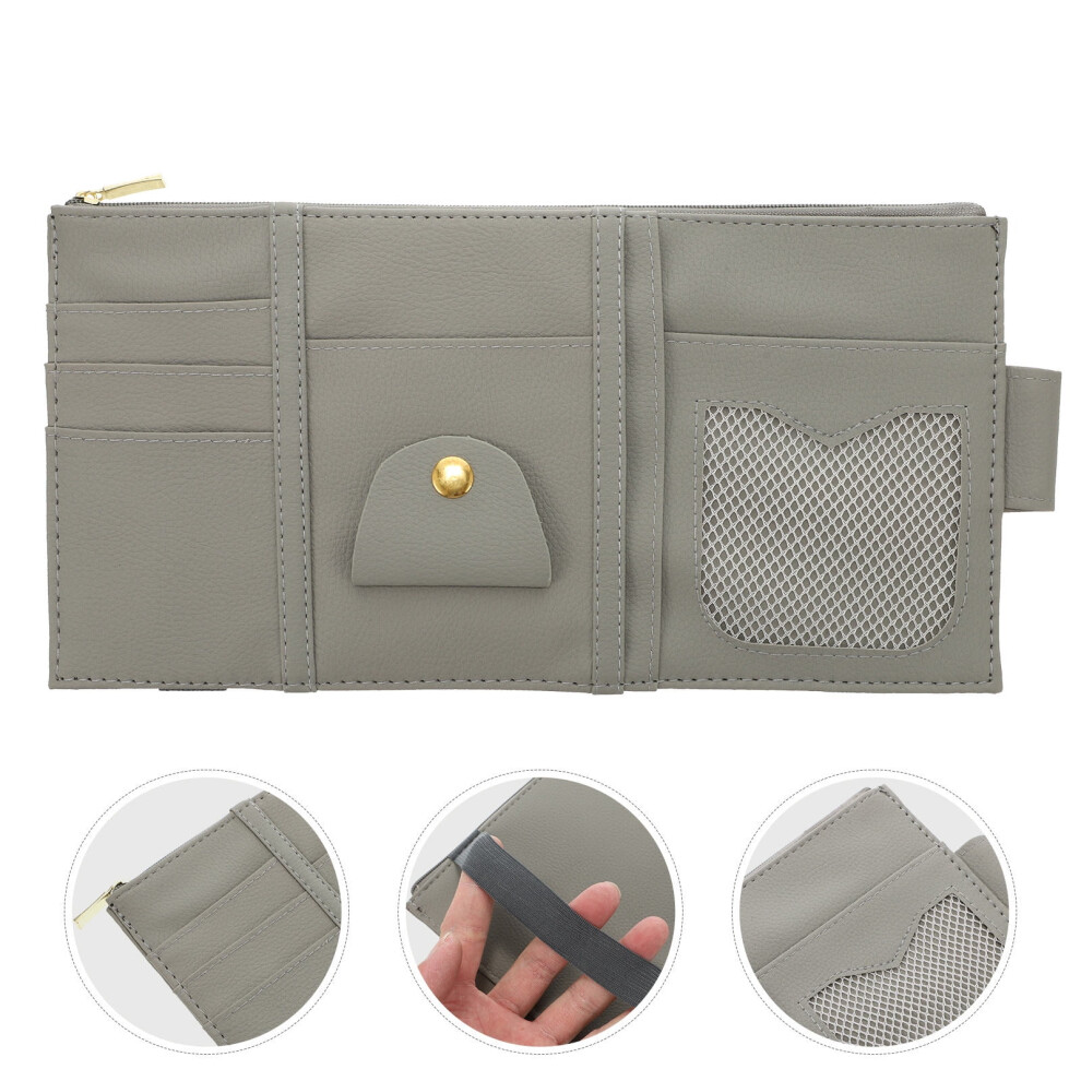 Worgeous Id Storage Bag Sunglasses Organizer Pocket Automotive Visor Grey 9555307386421