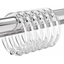 Clear Plastic Shower Curtain Rings – O-Shaped, Snap