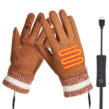 Luvas Aquecidas USB, Luvas de Esqui Elétricas com Tela Sensível Ao Toque, À Prova de Vento e Impermeáveis para Clima Frio Ao Ar Livre