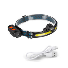 Lampada frontale a LED con COB e 6 modalità LED, fascio luminoso a 90, 2000 mAh, impermeabile, ricaricabile – Compatibile con Qudai Buzhi Papapi