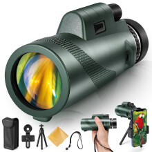 80X100 HD Monocular Telescope with Smartphone Holder & Tripod, Compact for Bird Watching, Wildlife, Hunting, Hiking, Travel