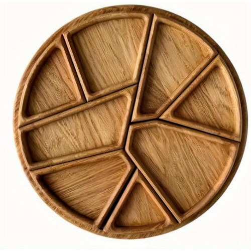 Wooden Serving Tray with 8 Removable Compartments
