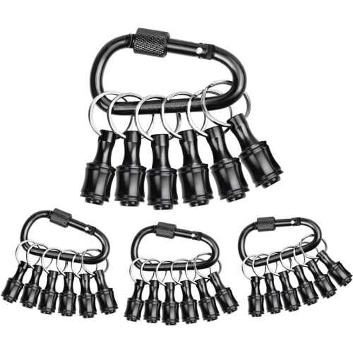 24PCS Keychain Bit Holder,Hex Drill Bit Holder for Impact Driver Drill Bit,Screwdriver Bit Holders for Tools and Gifts