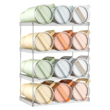 Stackable Water Bottle Holder Organzier for 40 Oz Large Tumbler, 4 Tier Clear Tumbler Bottle Cup Rack, Hold 12