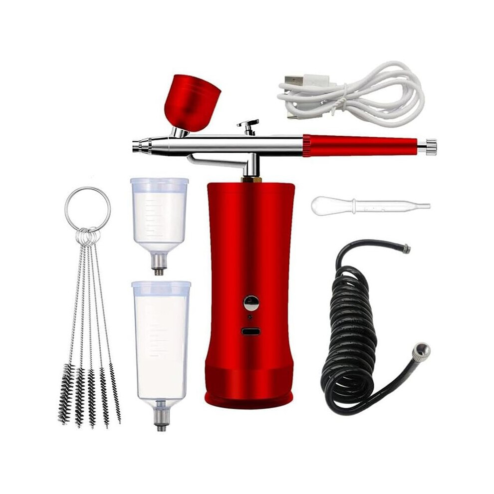 Tlily Electric Airbrush Kit With Compressor, Cordless Air Brush Set, Handheld Airbrush Set For Makeup, Painting, Cake Decor B